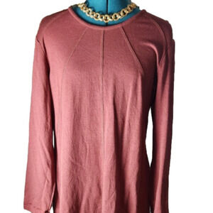 242. Aventura Burgundy Cozy Fleece Dress L